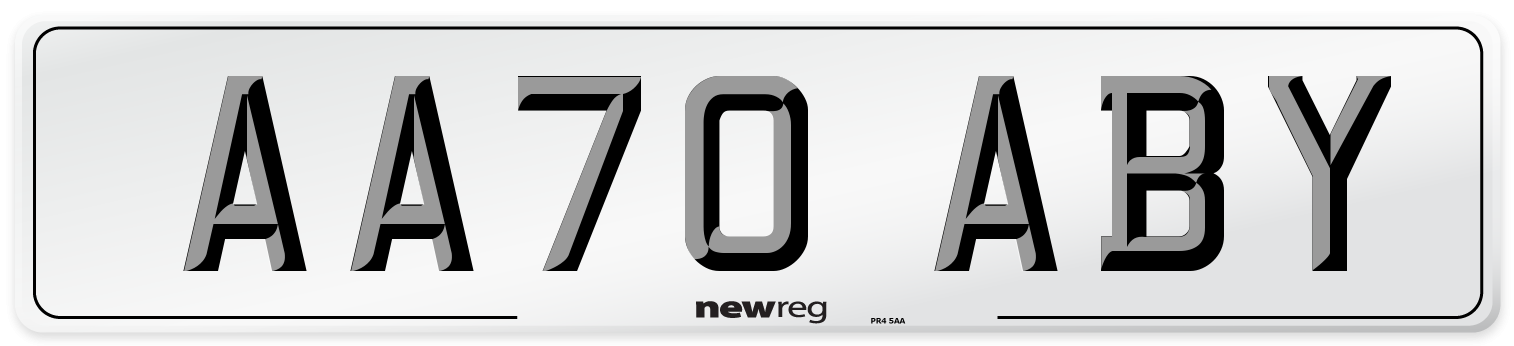 AA70 ABY Number Plate from New Reg